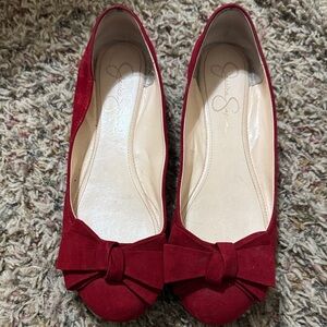 Jessica Simpson Burgundy Bow Flats